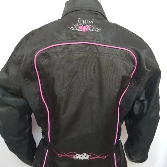 M2r jewel motorcycle jacket black  pink 8 - Picture 5 of 15